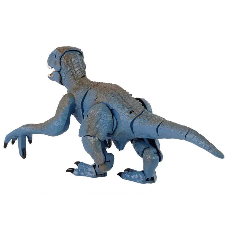 LEAN TOYS Ar vadību vadāms dinozaurs Velociraptor ar skaņu un rēcienu, zils