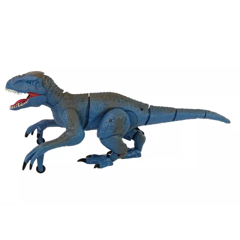 LEAN TOYS Ar vadību vadāms dinozaurs Velociraptor ar skaņu un rēcienu, zils