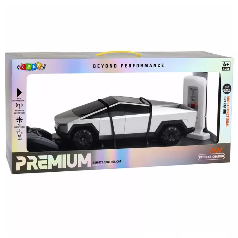 LEAN TOYS Remote Controlled Electric Pickup Truck 1:12 with Charging Station