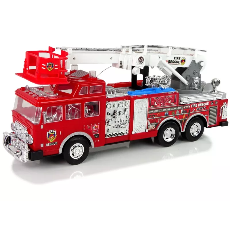 LEAN TOYS Ugunsdzēsēju stacija ar tālvadību, gāzes pedāli, bremzi un skaņu