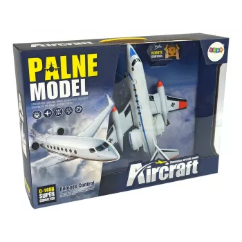 LEAN TOYS Ar tālvadību vadāms pasažieru lidaparāts ar LED gaismām 40 MHz pilots
