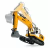 LEAN TOYS Tālvadības RC kāpurķēžu ekskavators gaismas un skaņas dzeltens 1:16