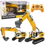 LEAN TOYS Tālvadības RC kāpurķēžu ekskavators gaismas un skaņas dzeltens 1:16