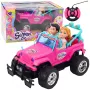 LEAN TOYS Ar tālvadību vadāma bezceļu automašīna ar lellēm, rozā, 1:16