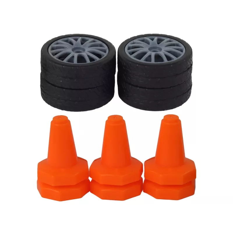 LEAN TOYS Ar vadību vadāma sporta automašīna R/C 1:24 Melna ar maināmiem riteņiem