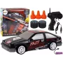 LEAN TOYS Ar vadību vadāma sporta automašīna R/C 1:24 Melna ar maināmiem riteņiem
