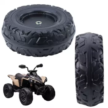 LEAN TOYS rezerves ritenis ar akumulatoru darbināmam braucamajam DK-CA002 (230 mm, melns, PP plastmasa)