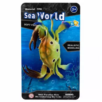 LEAN TOYS Gumijas krabja figūriņa, staipīgs, reālistisks jūras dzīvnieks, 19 cm