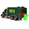 LEAN TOYS Atkritumu mašīna ar konteineriem tumši zaļa ar skaņu un gaismu