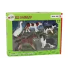 LEAN TOYS Lauku dzīvnieku figūru komplekts 5 gab. Zirgs Govs Kaķis Zoss Suns