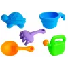 LEAN TOYS Smilšu un ūdens galds ar veidnēm, lāpstiņu, grābekli un mākoni - daudzkrāsains