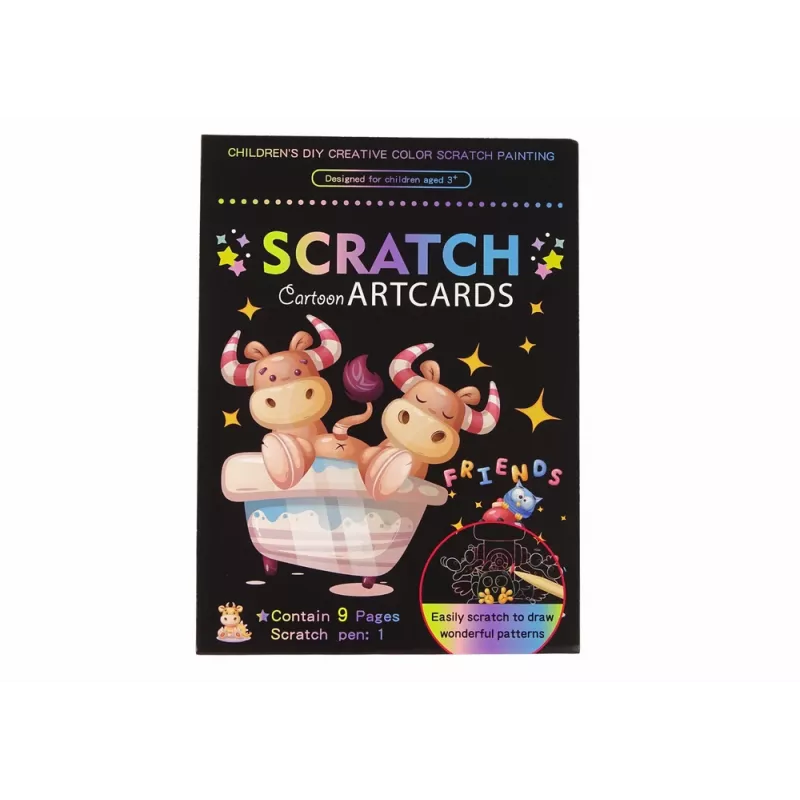 LEAN TOYS Scratch Coloring Book For Kids Animals