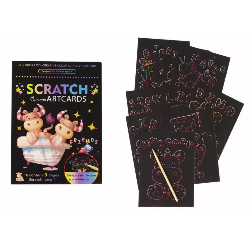 LEAN TOYS Scratch Coloring Book For Kids Animals