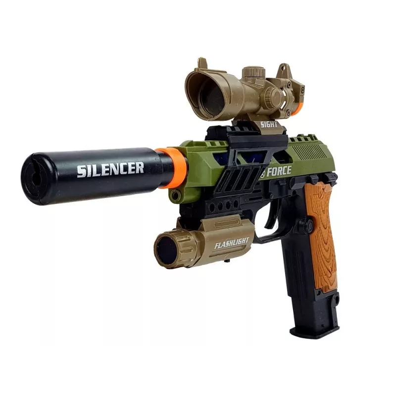 LEAN TOYS Komplekts Militārā Pistole Šautene Nazis Medaļa Tēmēklis