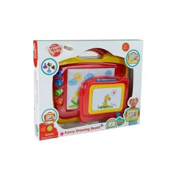 LEAN TOYS 2 magnētisko zīmēšanas dēļu komplekts ar zīmogiem - zils un dzeltens