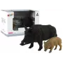LEAN TOYS 2 mežacūku komplekts ar mazuli, meža dzīvnieku sērija