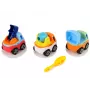 LEAN TOYS 3 būvmašīnu komplekts izjaukšanai + skrūvgriezis Betona maisītājs Celtnis Pašizgāzējs
