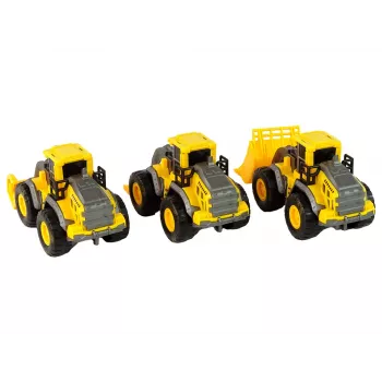 LEAN TOYS Celtniecības transportlīdzekļu komplekts 3 dzelteni modeļi