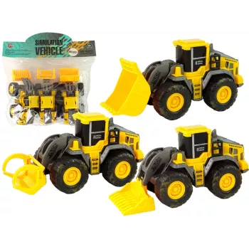 LEAN TOYS Celtniecības transportlīdzekļu komplekts 3 dzelteni modeļi