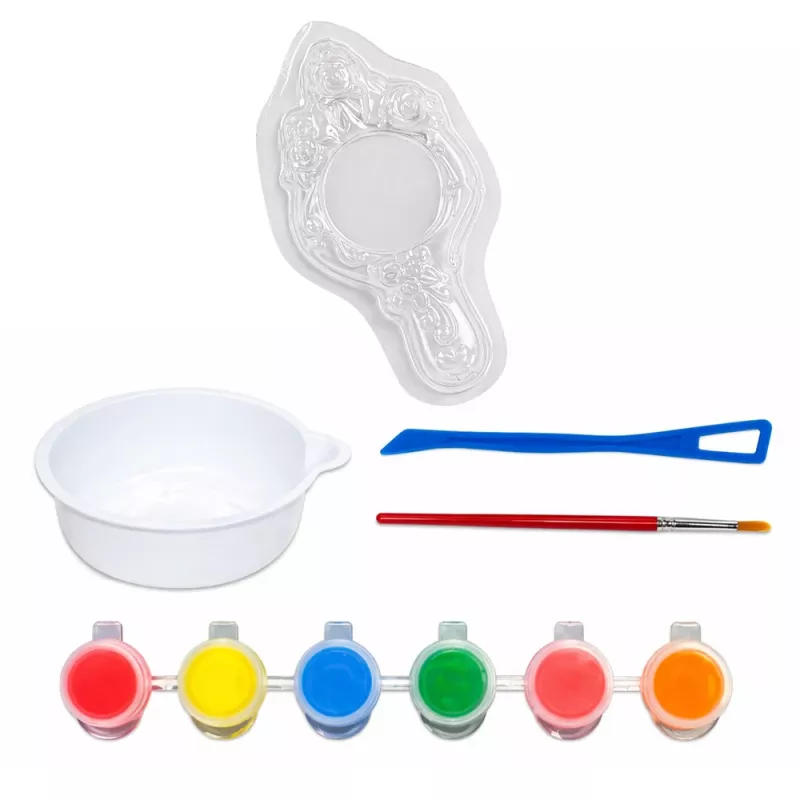 LEAN TOYS Radošo plastmasas spoguļveidņu un ģipša krāsu komplekts