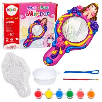 LEAN TOYS Radošo plastmasas spoguļveidņu un ģipša krāsu komplekts