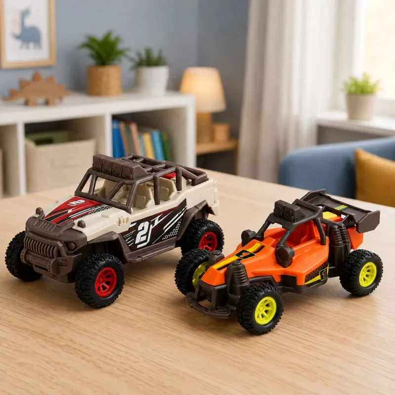 LEAN TOYS Komplekts no bezceļu transportlīdzekļiem ar gaismām un skaņām, 2 gab.