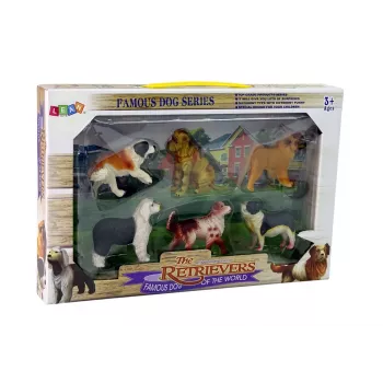 LEAN TOYS Suņu figūriņu komplekts 6 šķirnes