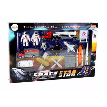 LEAN TOYS Figūru komplekts Space Truck Rocket 15 gab.