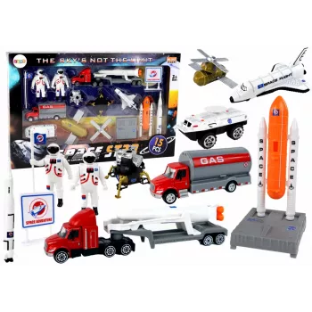 LEAN TOYS Figūru komplekts Space Truck Rocket 15 gab.