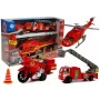 LEAN TOYS Ugunsdzēsēju transportlīdzekļu komplekts: Helikopters, Motocikls, Gaisma un Skaņa