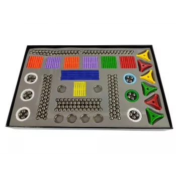 LEAN TOYS Magnētisko bloku komplekts Magnastix 560 + dēlis