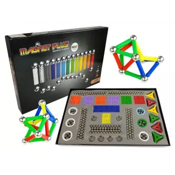 LEAN TOYS Magnētisko bloku komplekts Magnastix 560 + dēlis