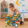LEAN TOYS Magnētisko konstrukciju bloku komplekts ar bumbiņu trasi, krāsains, 98 gab.