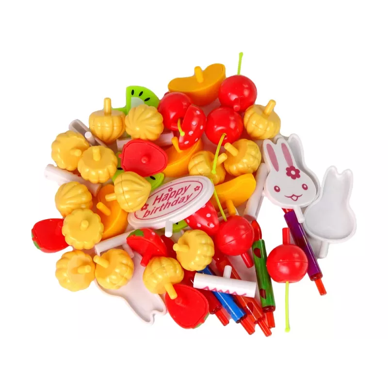 LEAN TOYS Saldumu, kūku un cepumu komplekts ar Velcro rotājumiem DIY