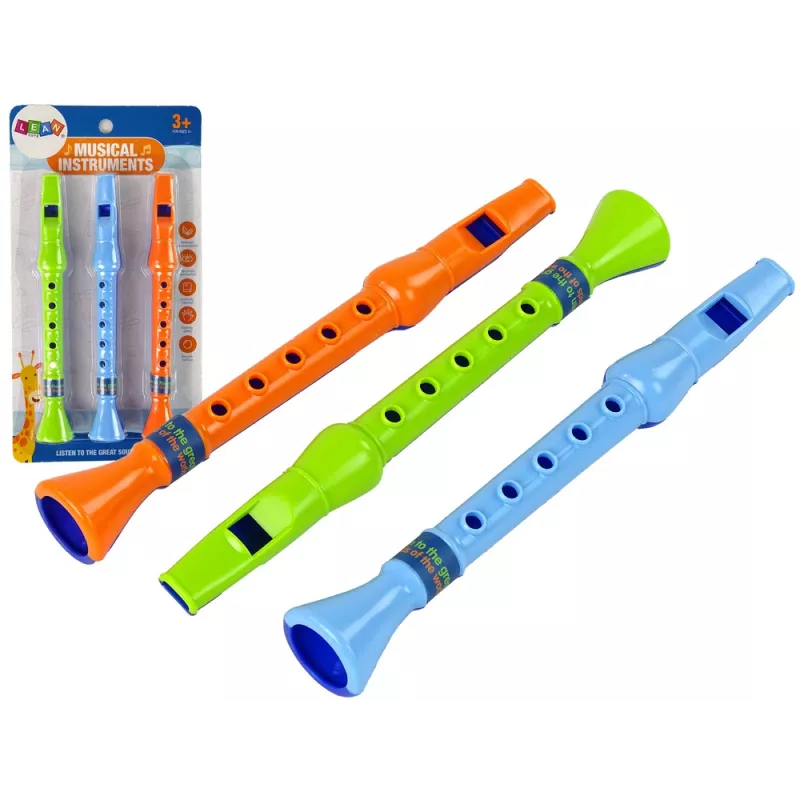 LEAN TOYS Trīs flautu komplekts bērniem Dzīvnieki