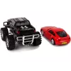 LEAN TOYS Transportlīdzekļu komplekts Melns Monster Truck Balts Karavāna 58 cm
