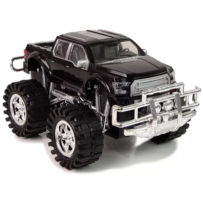 LEAN TOYS Transportlīdzekļu komplekts Melns Monster Truck Balts Karavāna 58 cm