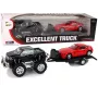 LEAN TOYS Transportlīdzekļu komplekts Melns Monster Truck Balts Karavāna 58 cm