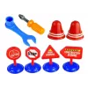 LEAN TOYS Transportlīdzekļu komplekts Policijas auto Ugunsdzēsēju auto Autotransporta piekabe Skrūvējami transportlīdzekļi