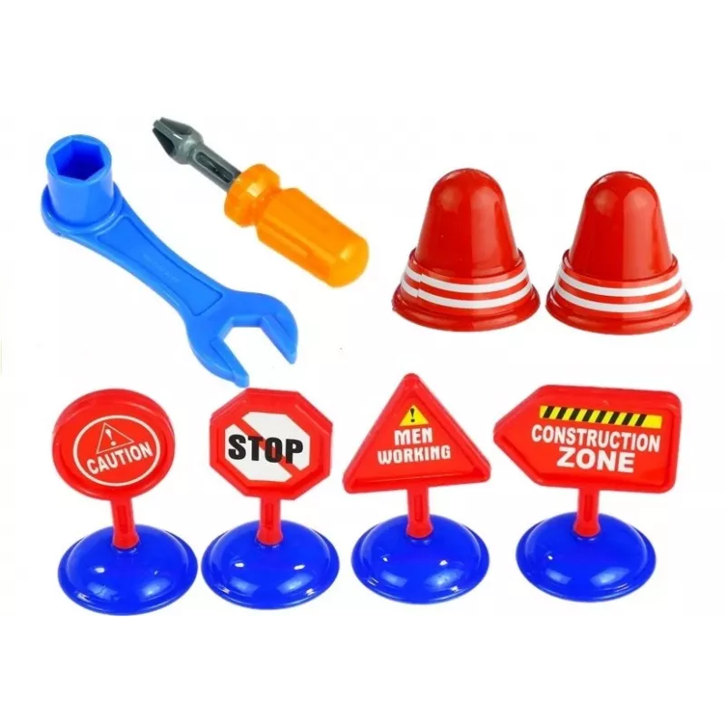 LEAN TOYS Transportlīdzekļu komplekts Policijas auto Ugunsdzēsēju auto Autotransporta piekabe Skrūvējami transportlīdzekļi