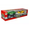 LEAN TOYS Transportlīdzekļu komplekts dzelteni sporta auto zaļi bezceļu auto ar berzes dzinēju