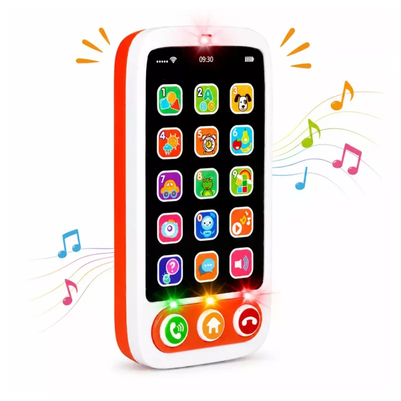 LEAN TOYS Smartphone Bērnu interaktīvā izglītojošā telefonrotaļlieta ar skaņām un gaismām