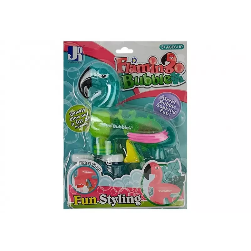 LEAN TOYS Ziepju burbuļu pistole Flamingo Blue