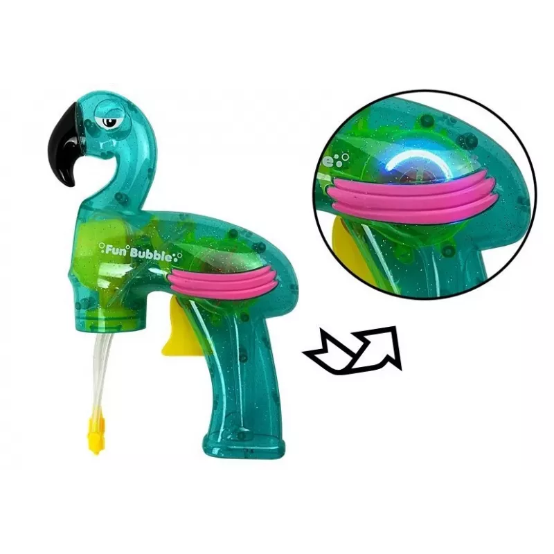 LEAN TOYS Ziepju burbuļu pistole Flamingo Blue