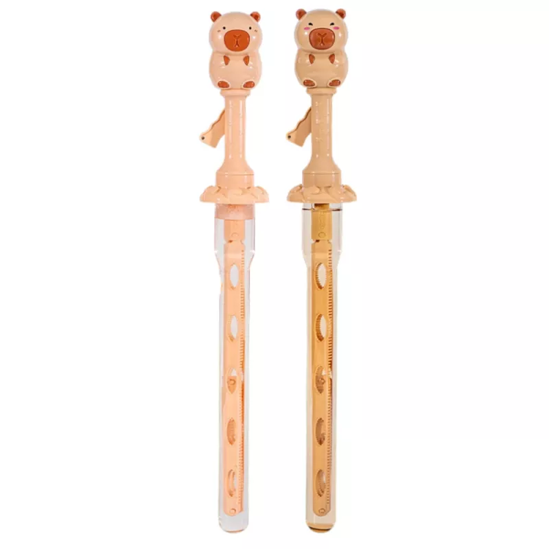 LEAN TOYS ziepju burbuļi liela izvelkama nūjiņa Kapibara 49,5 cm 100 ml