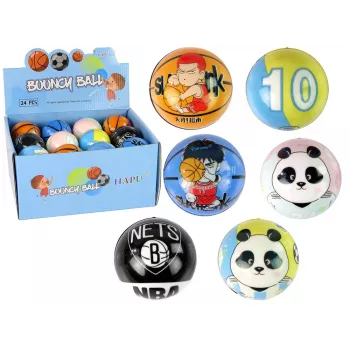 LEAN TOYS Mīkstā bumba ar maziem rakstiem un krāsām mazulim, diametrs 7 cm