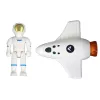 LEAN TOYS Space Mission Cosmos 4 Elements rotaļu komplekts – raķete, astronauts, roveris un karogs (4 gab., no 3 gadu vecuma)