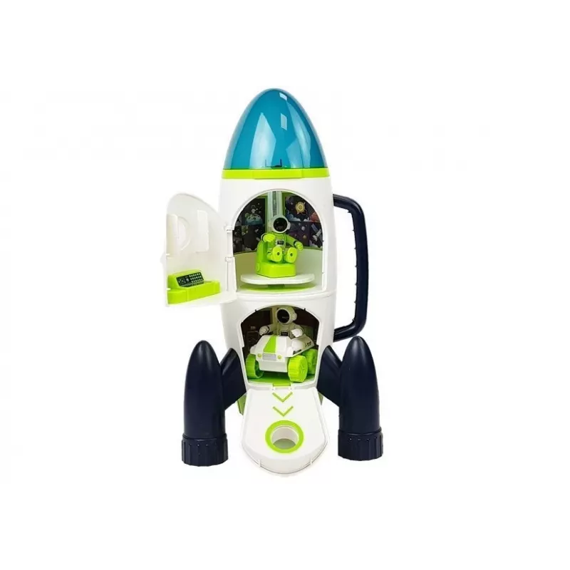 LEAN TOYS Space Rocket Astronom Cosmos Light & Sound – Battery-Powered Electronic Toy Rocket with Astronaut Figure (3x AA)