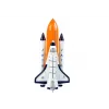 LEAN TOYS Space Rocket ar metāla kosmosa kuģi - Pull-Back, gaismas un skaņas efekti, aerokosmiskās rotaļlietas komplekts