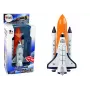 LEAN TOYS Space Rocket ar metāla kosmosa kuģi - Pull-Back, gaismas un skaņas efekti, aerokosmiskās rotaļlietas komplekts